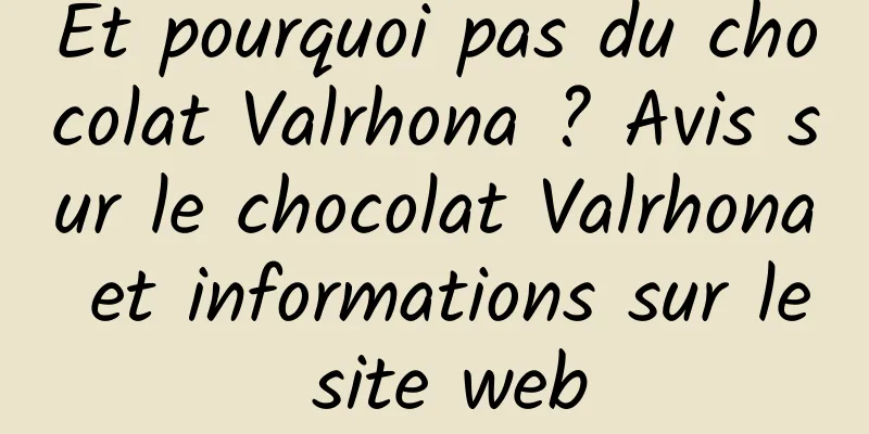 Et pourquoi pas du chocolat Valrhona ? Avis sur le chocolat Valrhona et informations sur le site web