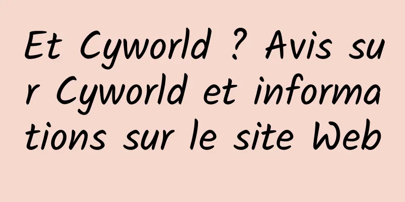 Et Cyworld ? Avis sur Cyworld et informations sur le site Web