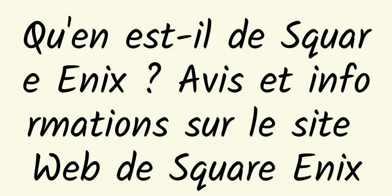 Qu'en est-il de Square Enix ? Avis et informations sur le site Web de Square Enix