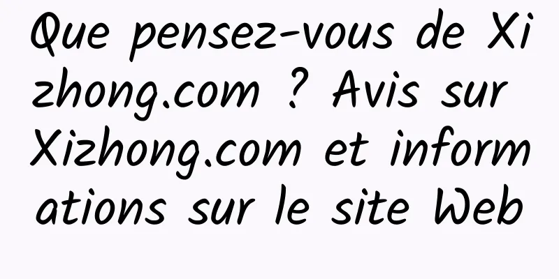 Que pensez-vous de Xizhong.com ? Avis sur Xizhong.com et informations sur le site Web