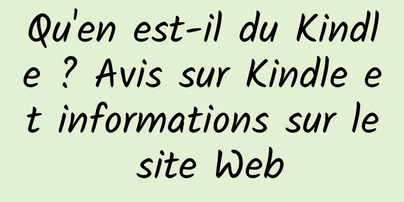 Qu'en est-il du Kindle ? Avis sur Kindle et informations sur le site Web