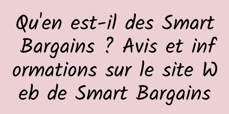 Qu'en est-il des Smart Bargains ? Avis et informations sur le site Web de Smart Bargains