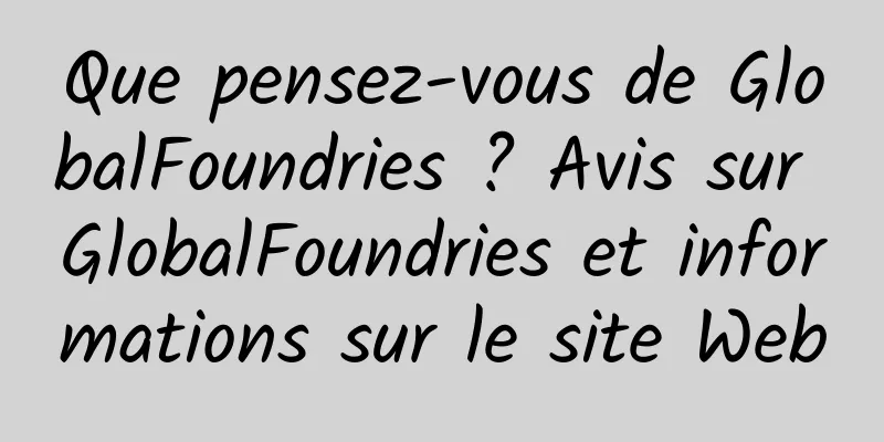 Que pensez-vous de GlobalFoundries ? Avis sur GlobalFoundries et informations sur le site Web