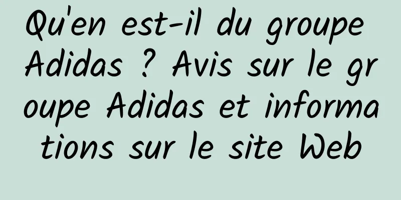 Qu'en est-il du groupe Adidas ? Avis sur le groupe Adidas et informations sur le site Web