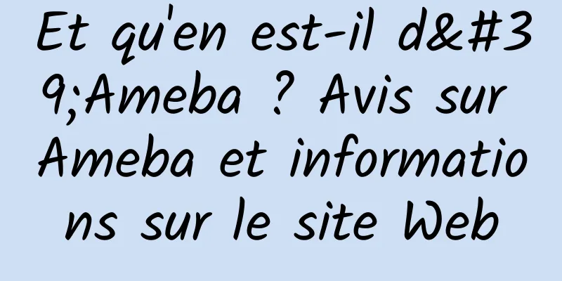 Et qu'en est-il d'Ameba ? Avis sur Ameba et informations sur le site Web