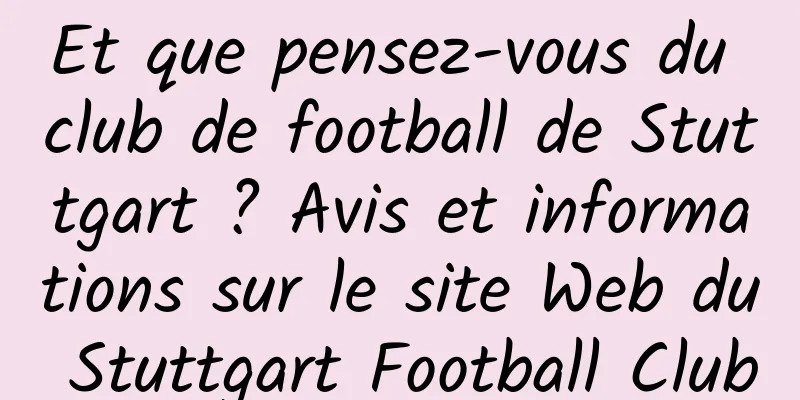 Et que pensez-vous du club de football de Stuttgart ? Avis et informations sur le site Web du Stuttgart Football Club