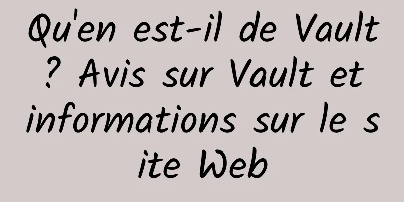 Qu'en est-il de Vault ? Avis sur Vault et informations sur le site Web