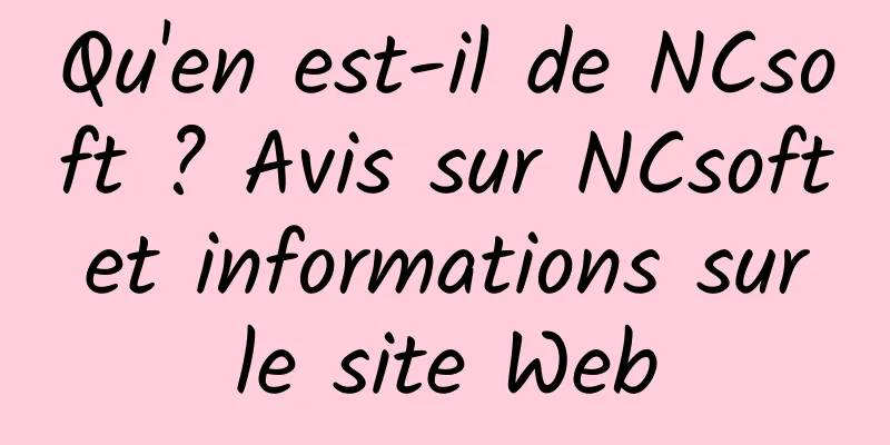 Qu'en est-il de NCsoft ? Avis sur NCsoft et informations sur le site Web