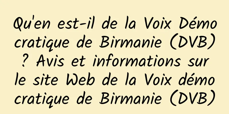 Qu'en est-il de la Voix Démocratique de Birmanie (DVB) ? Avis et informations sur le site Web de la Voix démocratique de Birmanie (DVB)