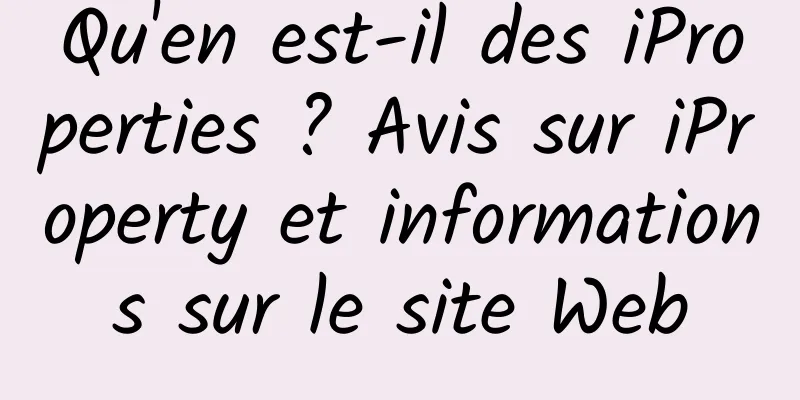 Qu'en est-il des iProperties ? Avis sur iProperty et informations sur le site Web