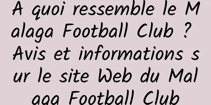 À quoi ressemble le Malaga Football Club ? Avis et informations sur le site Web du Malaga Football Club