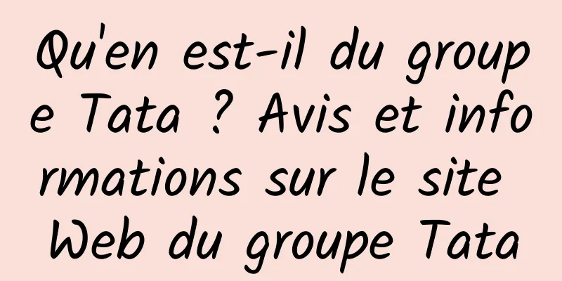 Qu'en est-il du groupe Tata ? Avis et informations sur le site Web du groupe Tata