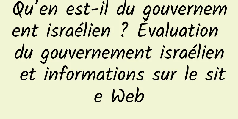 Qu’en est-il du gouvernement israélien ? Évaluation du gouvernement israélien et informations sur le site Web