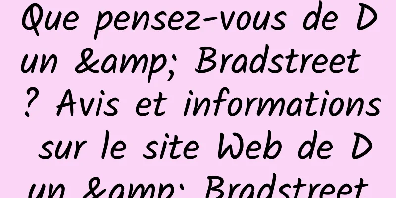 Que pensez-vous de Dun & Bradstreet ? Avis et informations sur le site Web de Dun & Bradstreet