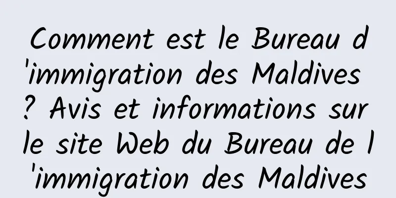 Comment est le Bureau d'immigration des Maldives ? Avis et informations sur le site Web du Bureau de l'immigration des Maldives