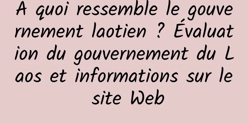 À quoi ressemble le gouvernement laotien ? Évaluation du gouvernement du Laos et informations sur le site Web