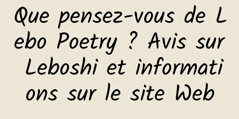 Que pensez-vous de Lebo Poetry ? Avis sur Leboshi et informations sur le site Web