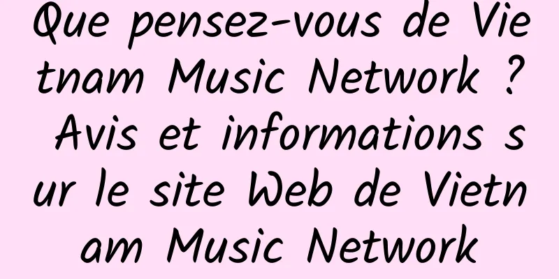 Que pensez-vous de Vietnam Music Network ? Avis et informations sur le site Web de Vietnam Music Network