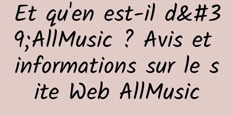 Et qu'en est-il d'AllMusic ? Avis et informations sur le site Web AllMusic