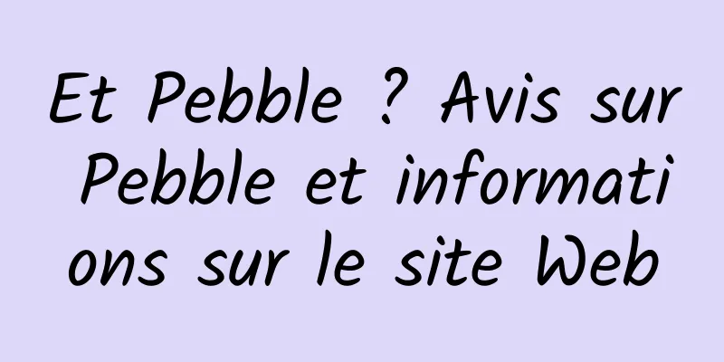 Et Pebble ? Avis sur Pebble et informations sur le site Web