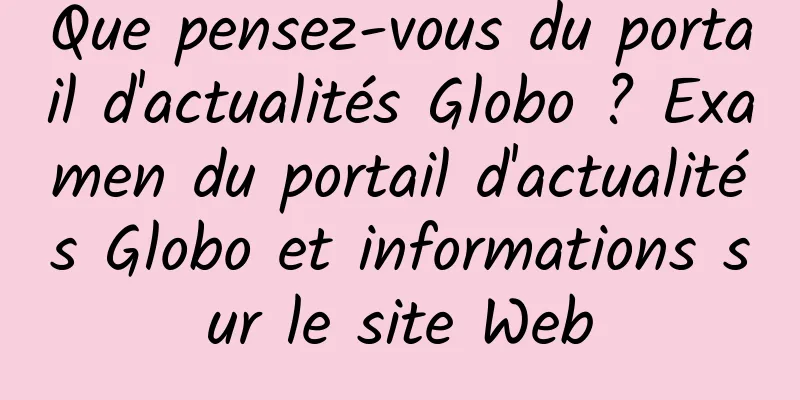 Que pensez-vous du portail d'actualités Globo ? Examen du portail d'actualités Globo et informations sur le site Web