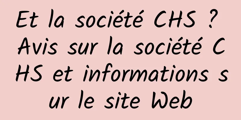 Et la société CHS ? Avis sur la société CHS et informations sur le site Web