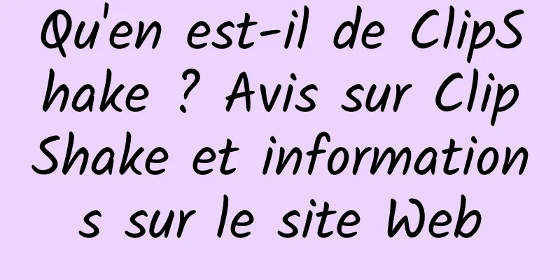 Qu'en est-il de ClipShake ? Avis sur ClipShake et informations sur le site Web