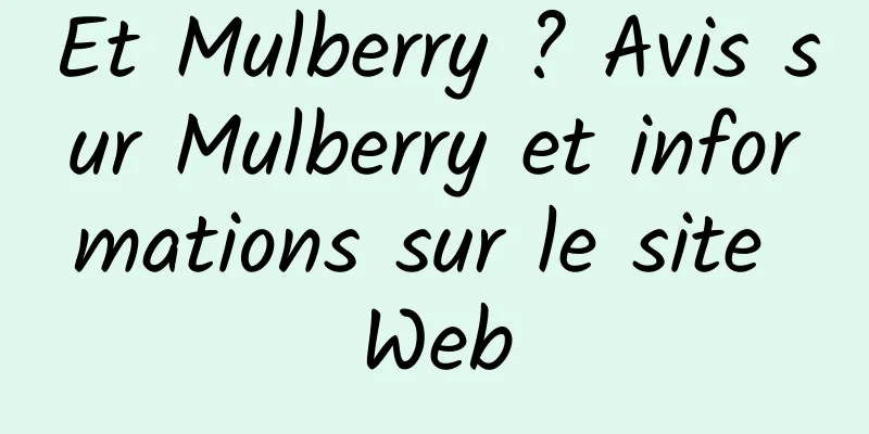 Et Mulberry ? Avis sur Mulberry et informations sur le site Web