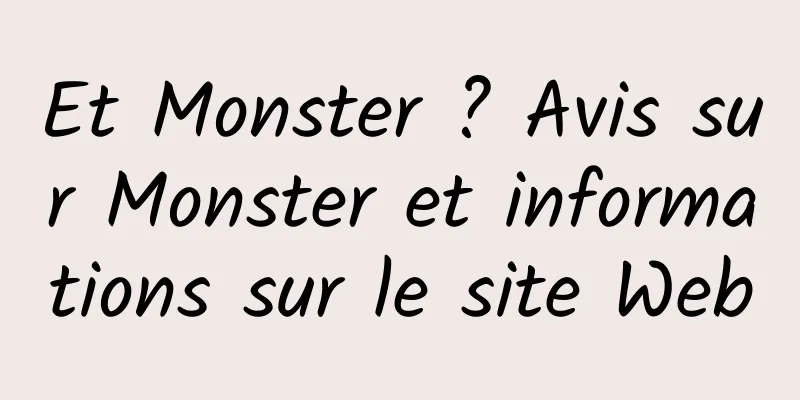 Et Monster ? Avis sur Monster et informations sur le site Web
