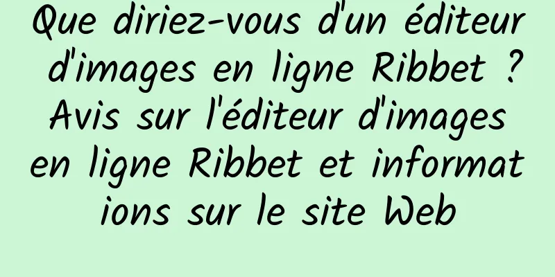 Que diriez-vous d'un éditeur d'images en ligne Ribbet ? Avis sur l'éditeur d'images en ligne Ribbet et informations sur le site Web