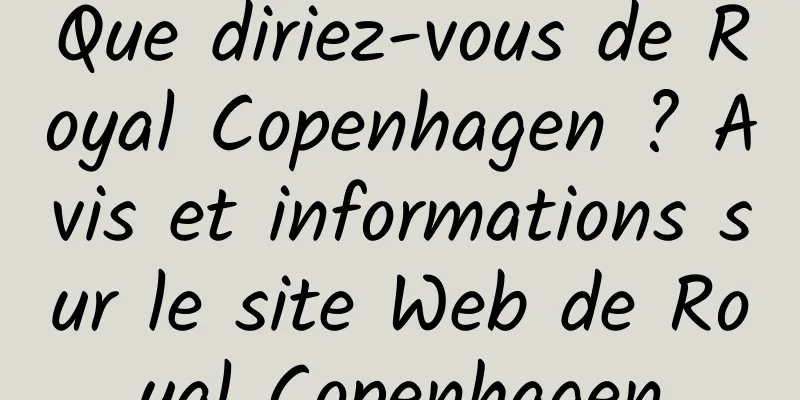 Que diriez-vous de Royal Copenhagen ? Avis et informations sur le site Web de Royal Copenhagen