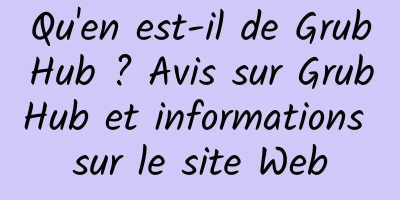Qu'en est-il de GrubHub ? Avis sur GrubHub et informations sur le site Web