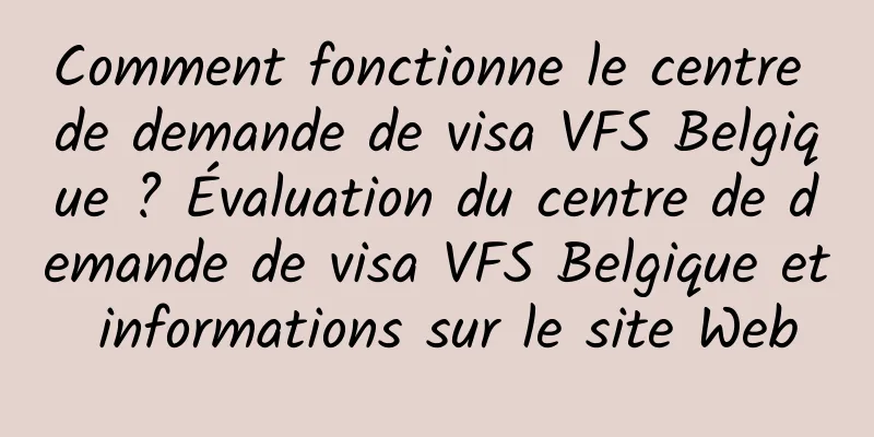 Comment fonctionne le centre de demande de visa VFS Belgique ? Évaluation du centre de demande de visa VFS Belgique et informations sur le site Web