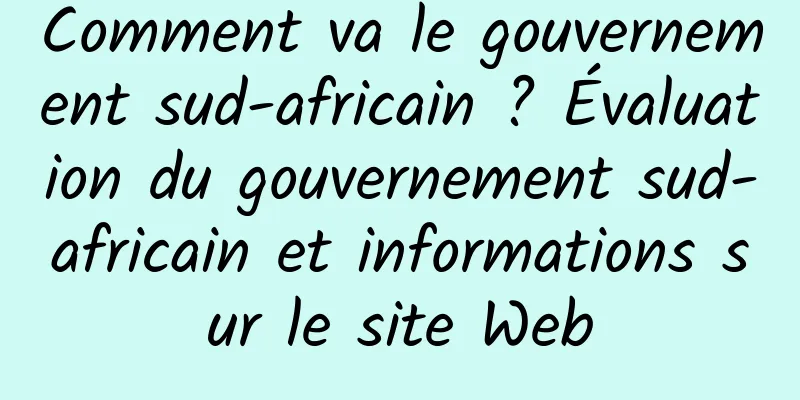 Comment va le gouvernement sud-africain ? Évaluation du gouvernement sud-africain et informations sur le site Web
