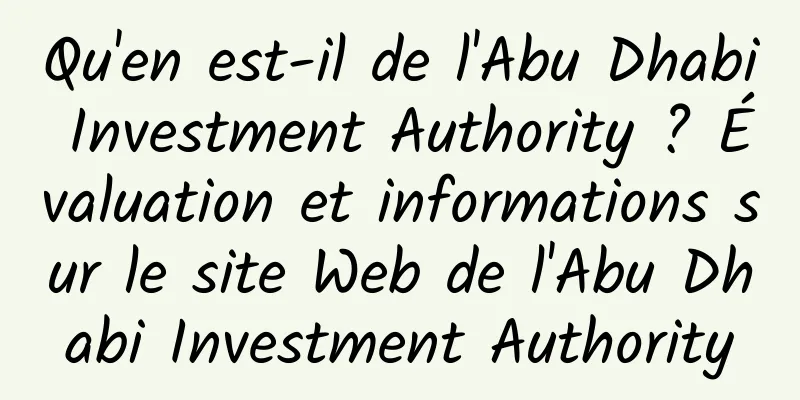 Qu'en est-il de l'Abu Dhabi Investment Authority ? Évaluation et informations sur le site Web de l'Abu Dhabi Investment Authority