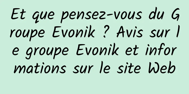 Et que pensez-vous du Groupe Evonik ? Avis sur le groupe Evonik et informations sur le site Web