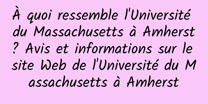 À quoi ressemble l'Université du Massachusetts à Amherst ? Avis et informations sur le site Web de l'Université du Massachusetts à Amherst