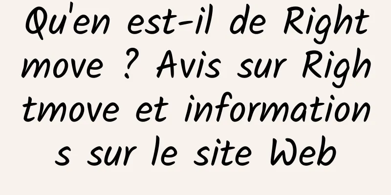 Qu'en est-il de Rightmove ? Avis sur Rightmove et informations sur le site Web