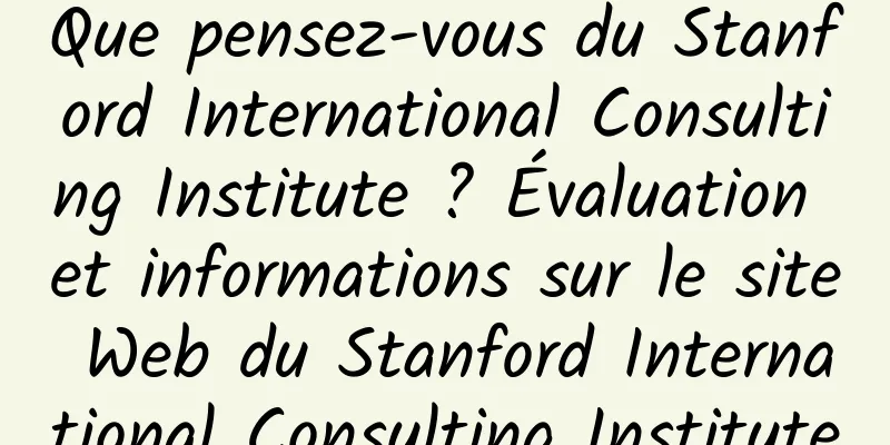 Que pensez-vous du Stanford International Consulting Institute ? Évaluation et informations sur le site Web du Stanford International Consulting Institute
