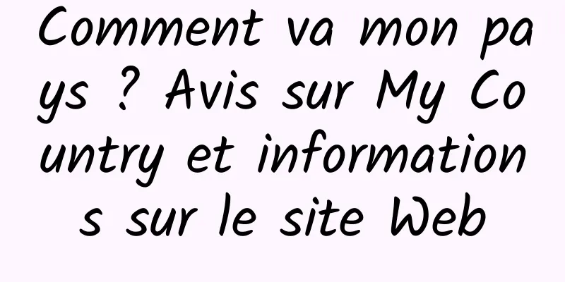 Comment va mon pays ? Avis sur My Country et informations sur le site Web
