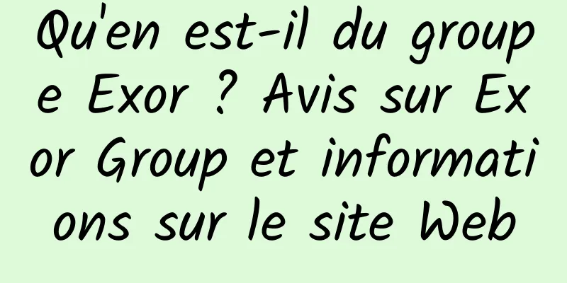 Qu'en est-il du groupe Exor ? Avis sur Exor Group et informations sur le site Web