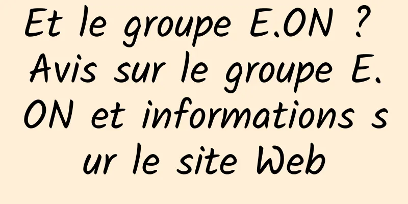Et le groupe E.ON ? Avis sur le groupe E.ON et informations sur le site Web