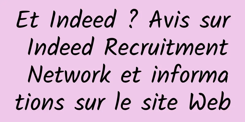Et Indeed ? Avis sur Indeed Recruitment Network et informations sur le site Web