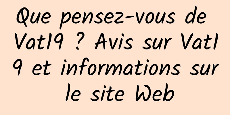 Que pensez-vous de Vat19 ? Avis sur Vat19 et informations sur le site Web