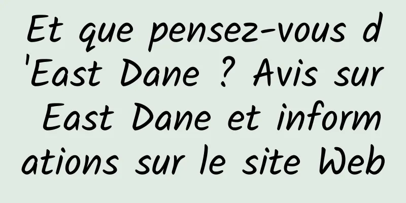 Et que pensez-vous d'East Dane ? Avis sur East Dane et informations sur le site Web