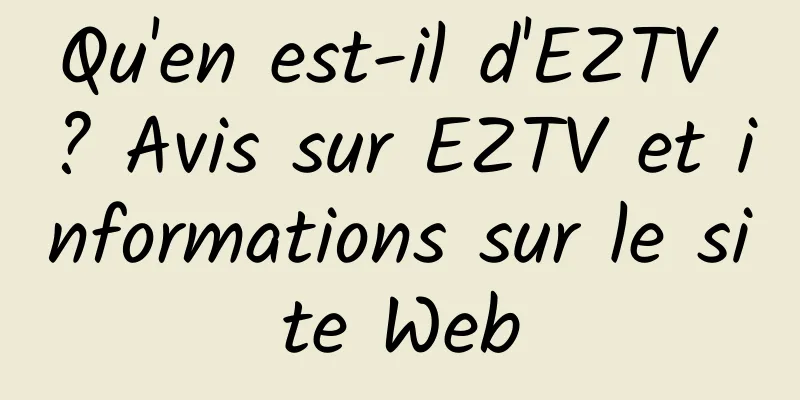 Qu'en est-il d'EZTV ? Avis sur EZTV et informations sur le site Web