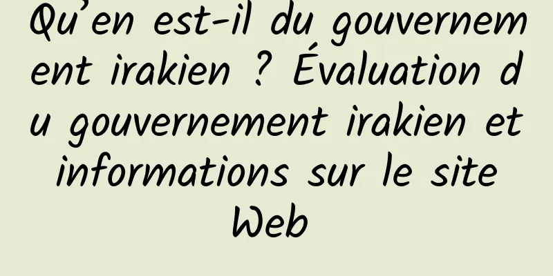 Qu’en est-il du gouvernement irakien ? Évaluation du gouvernement irakien et informations sur le site Web 