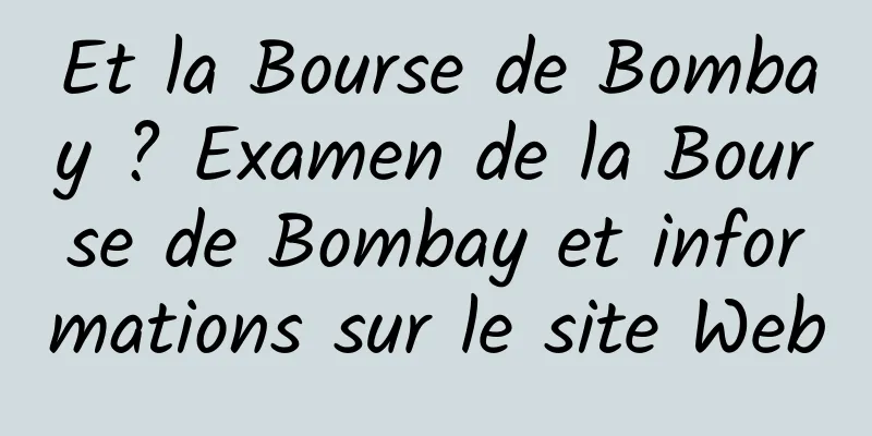 Et la Bourse de Bombay ? Examen de la Bourse de Bombay et informations sur le site Web