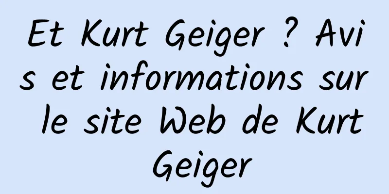 Et Kurt Geiger ? Avis et informations sur le site Web de Kurt Geiger