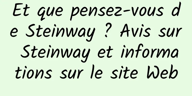 Et que pensez-vous de Steinway ? Avis sur Steinway et informations sur le site Web